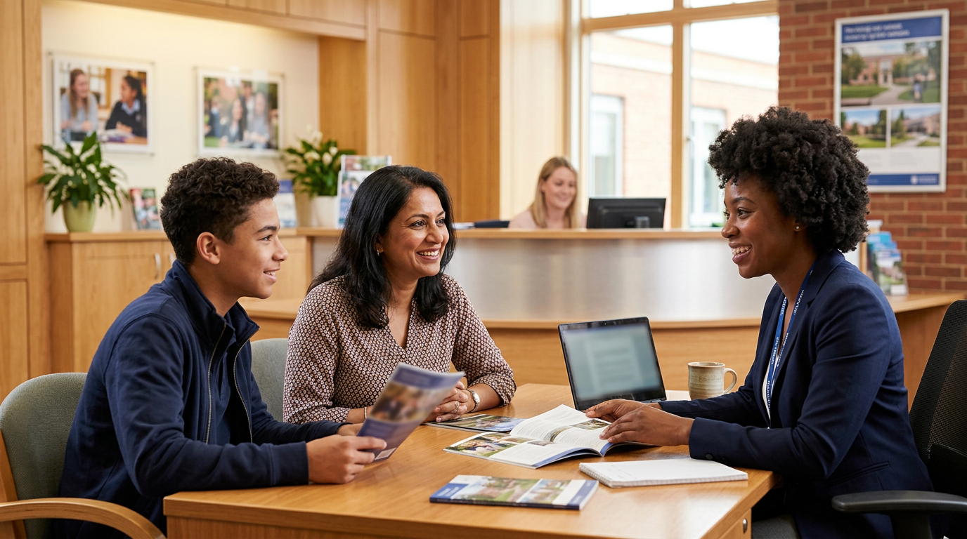 Admissions consultation between staff and a family