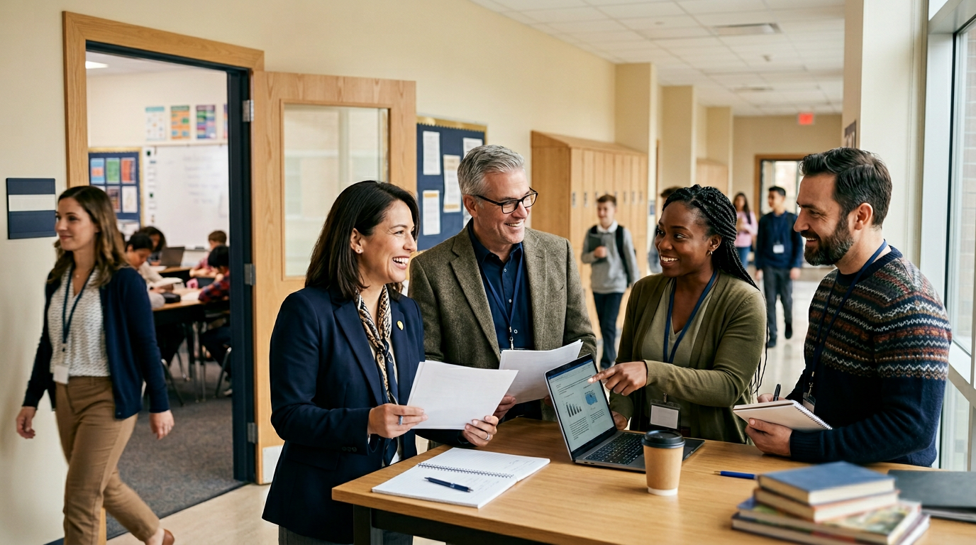 School Britain faculty team collaborating
