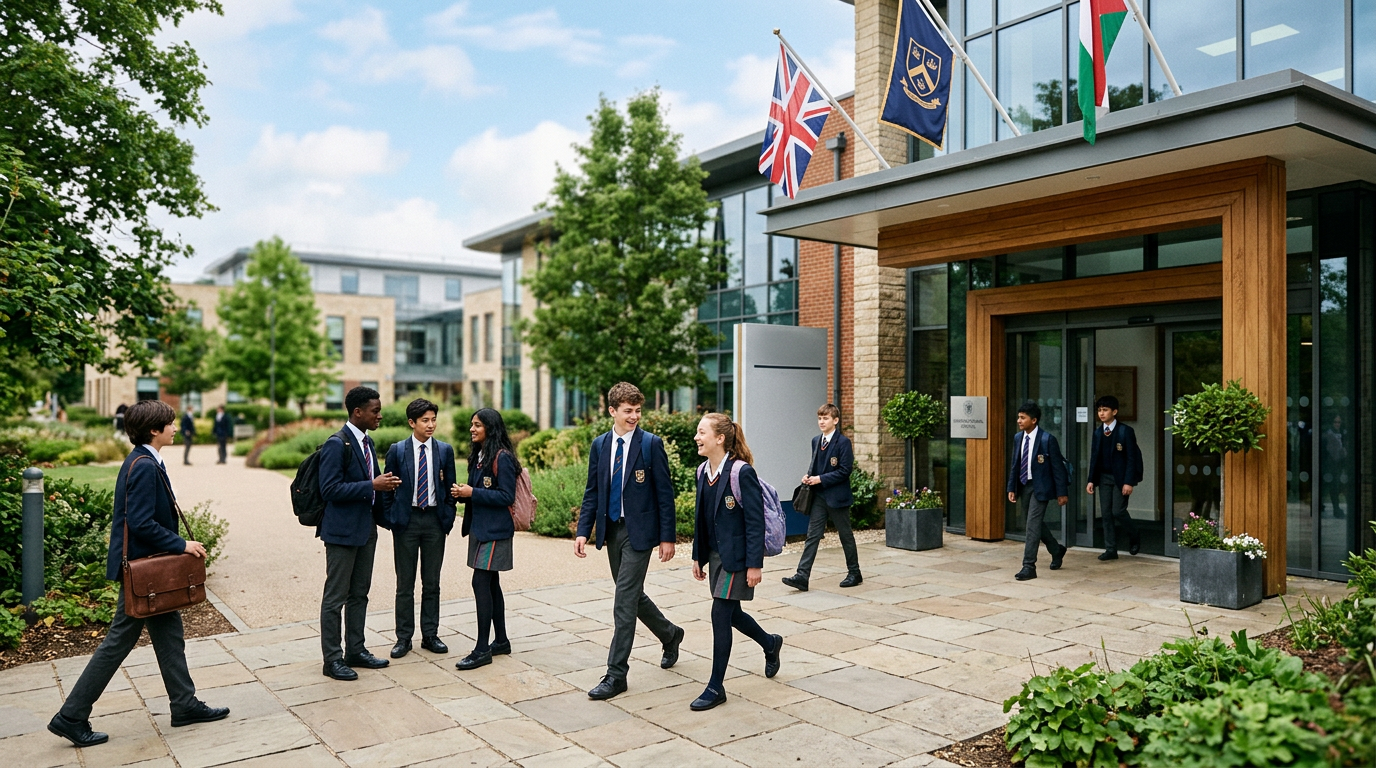 Students walking on School Britain campus